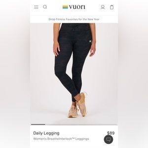 Vuori Daily Leggings Camo Size Medium